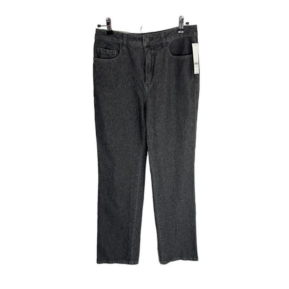 Coldwater Creek Black Jeans Classic Straight Knit Denim Light Wash 8 - Picture 1 of 13